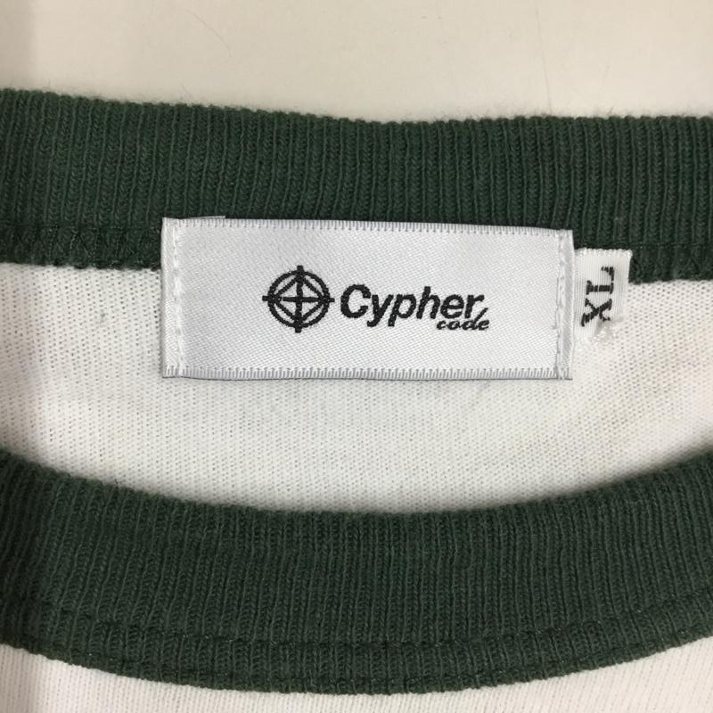 サイファーコード CypherCode Tシャツ 半袖 STYLE DISCIPLE リンガーTシャツ XL ロゴ、文字 白 / ホワイト / X カーキ / カーキ /  メンズ USED 古着 中古 10118947