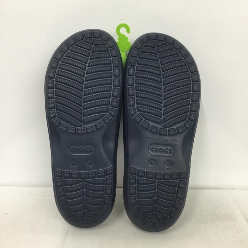 クロックス crocs サンダル サンダル コンフォートサンダル シャワーサンダル 29cm 29.0cm ロゴ、文字 紺 / ネイビー /  メンズ USED 古着 中古 10147719