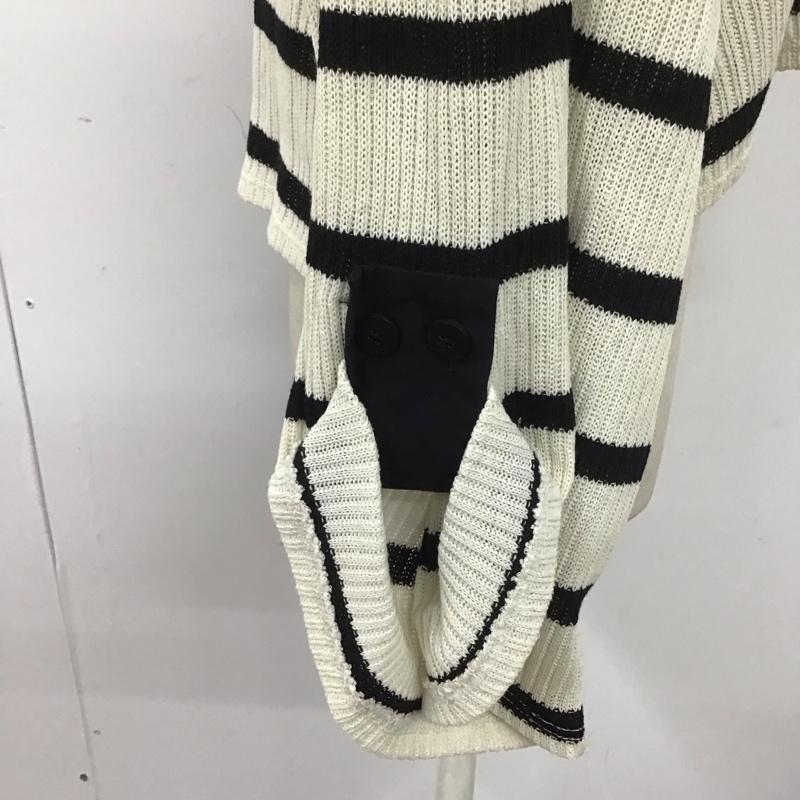 ザラ ZARA ニット、セーター 長袖 2298 008 712 クロップド丈 S ボーダー柄 黒 / ブラック / X オフホワイト / オフホワイト /  レディース USED 古着 中古 10108224