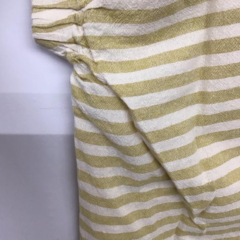 サマンサモスモス Samansa Mos2 カットソー 半袖 ノースリーブカットソー クルーネック ボーダー FREE ボーダー柄 白 / ホワイト / X 黄 / イエロー /  メンズ USED 古着 中古 10132653