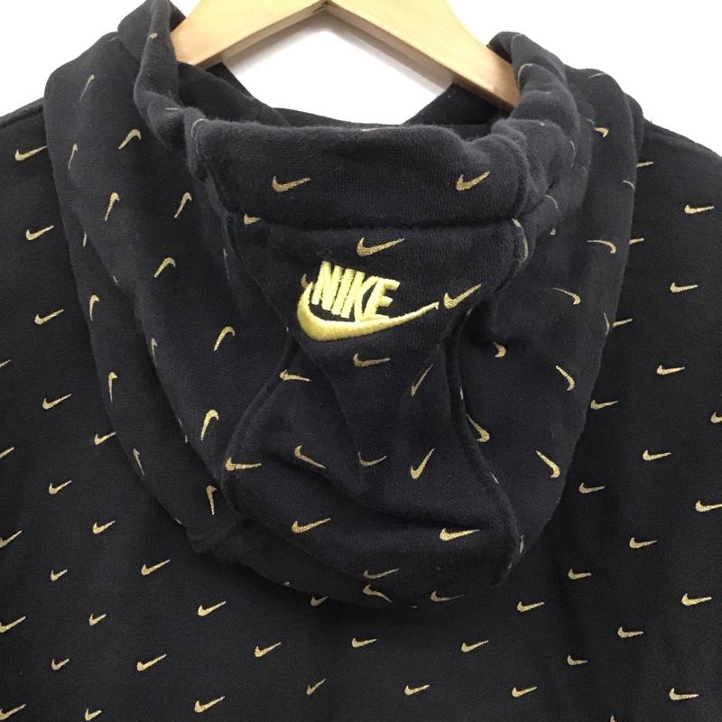 ナイキ NIKE パーカー 長袖 cj5406-010 フリーススウッシュAOPプルオーバーフーディ スウェット M ロゴ、文字 黒 / ブラック /  メンズ USED 古着 中古 10142571