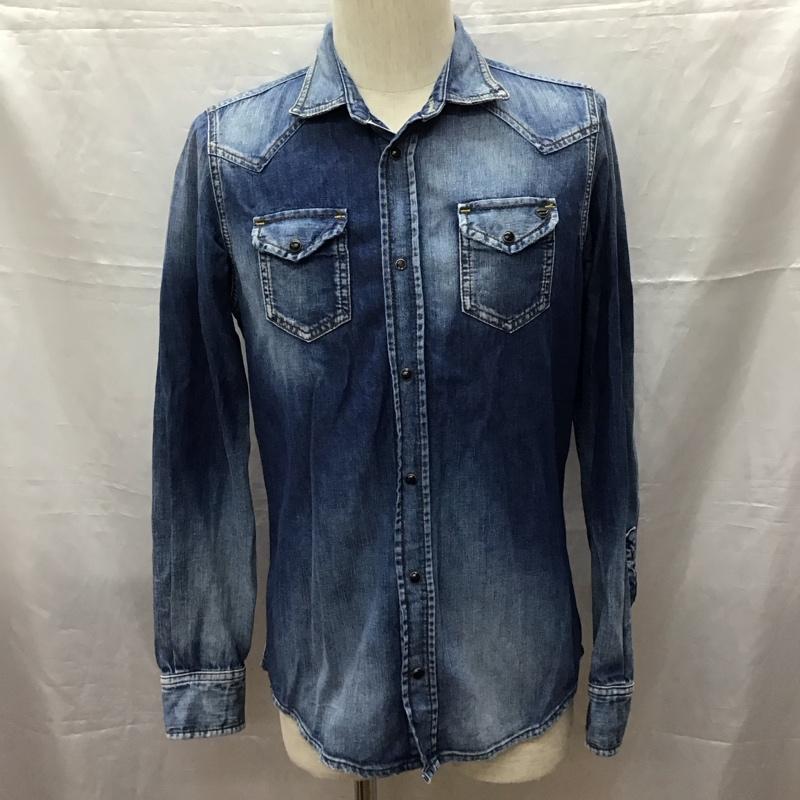 ディーゼル DIESEL シャツ、ブラウス 長袖 長袖シャツ デニムシャツ カジュアルシャツ カラーシャツ S 無地 インディゴ / インディゴ /  メンズ USED 古着 中古 10116193