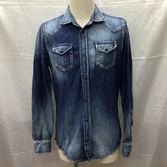 ディーゼル DIESEL シャツ、ブラウス 長袖 長袖シャツ デニムシャツ カジュアルシャツ カラーシャツ S 無地 インディゴ / インディゴ /  メンズ USED 古着 中古 10116193