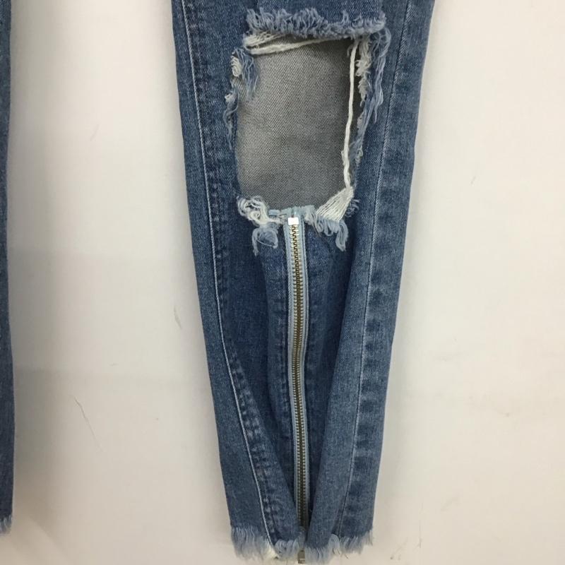 リルリリー lilLilly パンツ デニム、ジーンズ L18SS-PT201 デニムパンツ ダメージパンツ ストレッチパンツ S 無地 インディゴ / インディゴ /  レディース USED 古着 中古 10117414