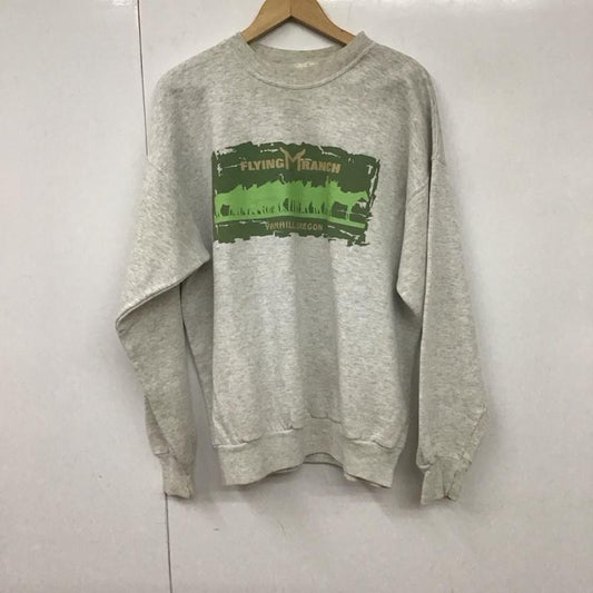 ヘインズ HANES トレーナー 長袖 長袖トレーナー スウェット クルーネック プルオーバー 90s プリント 灰 / グレー /  メンズ USED 古着 中古 10130521