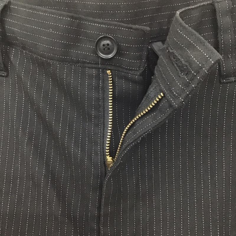 グラム glamb パンツ スラックス スラックス ワイドパンツ カジュアルパンツ ストレートパンツ ストライプパンツ 裾ゴム 3 ストライプ 白 / ホワイト / X 黒 / ブラック /  メンズ USED 古着 中古 10107188