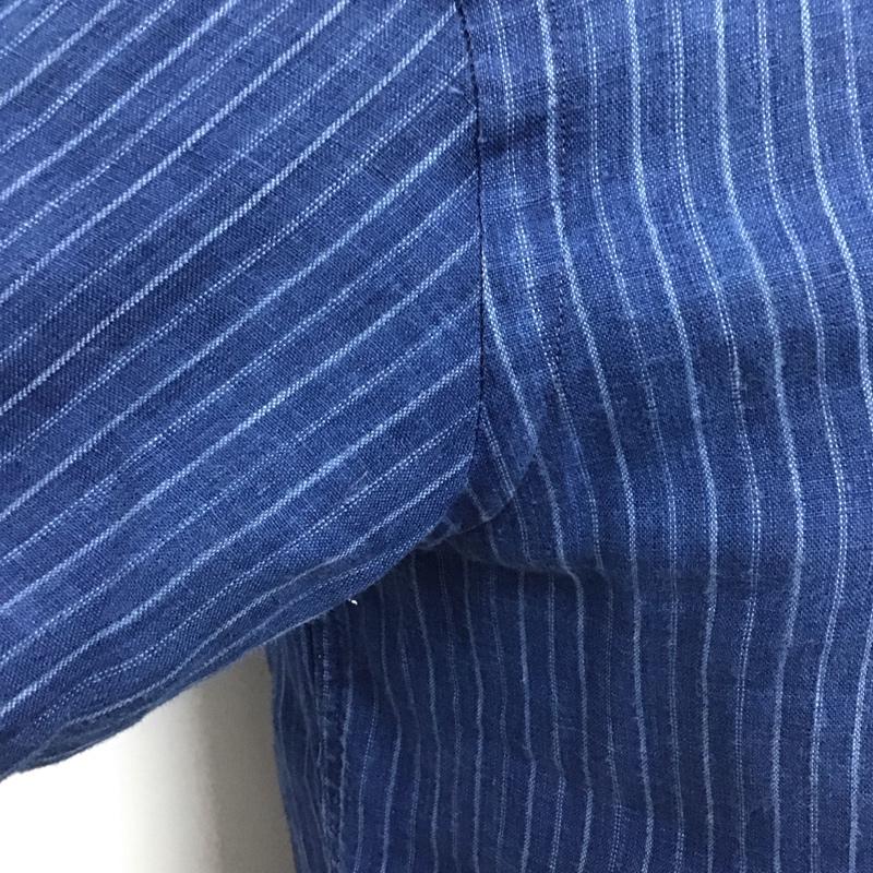 ポロラルフローレン POLO RALPH LAUREN シャツ、ブラウス 長袖 長袖シャツ ノーカラーシャツ ポケットシャツ 長袖カットソー ストライプシャツ XS ストライプ 紺 / ネイビー /  メンズ USED 古着 中古 10114651