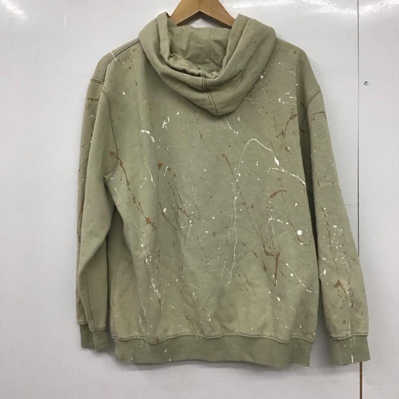 古着 USED パーカー 長袖 長袖パーカー プルオーバーパーカー スウェット 古着 M ロゴ、文字 X ダメージ加工 ベージュ / ベージュ /  メンズ USED 古着 中古 10147975