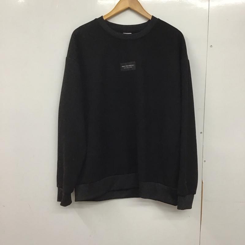 ザラ ZARA トレーナー 長袖 長袖トレーナー スウェット クルーネック プルオーバー L ロゴ、文字 黒 / ブラック /  メンズ USED 古着 中古 10145711