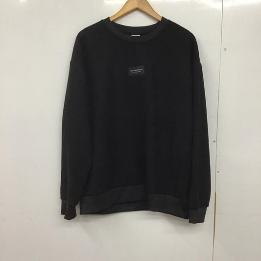ザラ ZARA トレーナー 長袖 長袖トレーナー スウェット クルーネック プルオーバー L ロゴ、文字 黒 / ブラック /  メンズ USED 古着 中古 10145711
