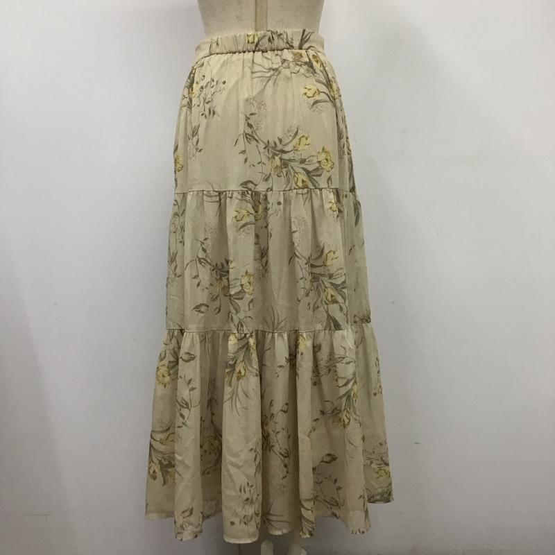 リエンダ rienda スカート ロングスカート 110ES731-1430 ティアード M 花柄 ベージュ / ベージュ /  レディース USED 古着 中古 10106731