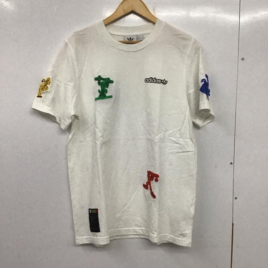 アディダス adidas Tシャツ 半袖 gp6478 半袖カットソー クルーネックカットソー L ロゴ、文字 白 / ホワイト /  メンズ USED 古着 中古 10138759