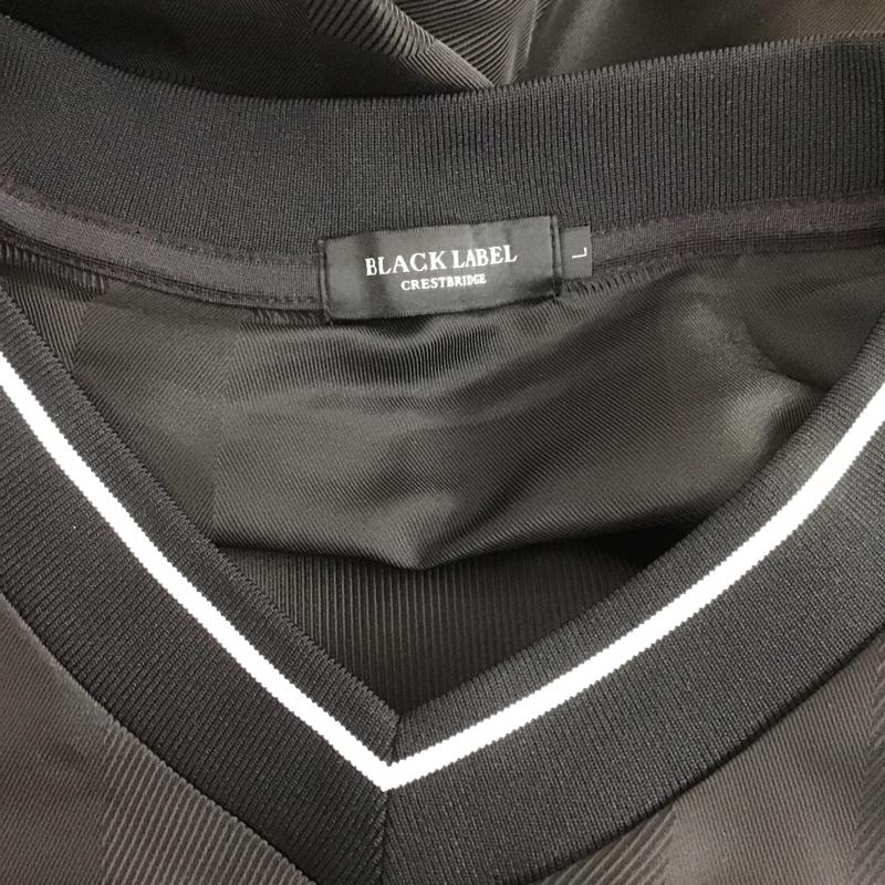 ブラックレーベルクレストブリッジ BLACK LABEL CRESTBRIDGE カットソー 長袖 長袖カットソー Vネックカットソー ロングスリーブカットソー L 無地 黒 / ブラック /  メンズ USED 古着 中古 10106573