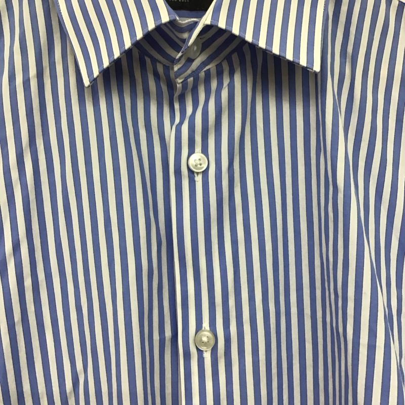 ボス BOSS シャツ、ブラウス 長袖 長袖シャツ ストライプシャツ カラーシャツ 38 ストライプ 白 / ホワイト / X 水色 / ライトブルー /  メンズ USED 古着 中古 10132891