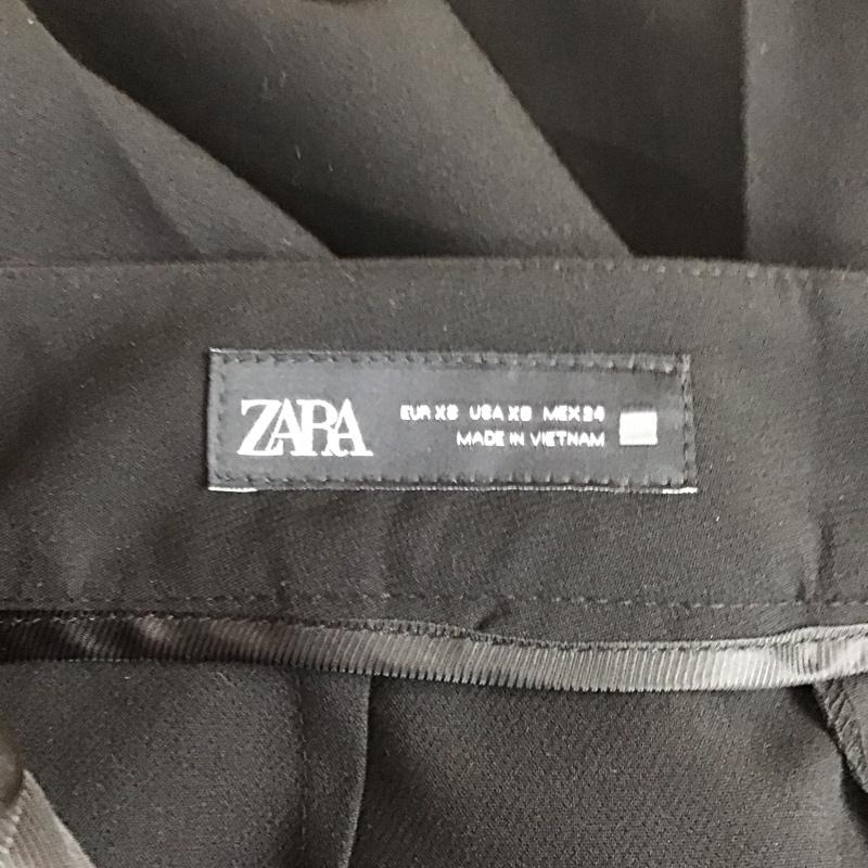 ザラ ZARA パンツ スラックス スラックスパンツ ワイドパンツ カジュアルパンツ センタータックパンツ XS 無地 黒 / ブラック /  レディース USED 古着 中古 10117413