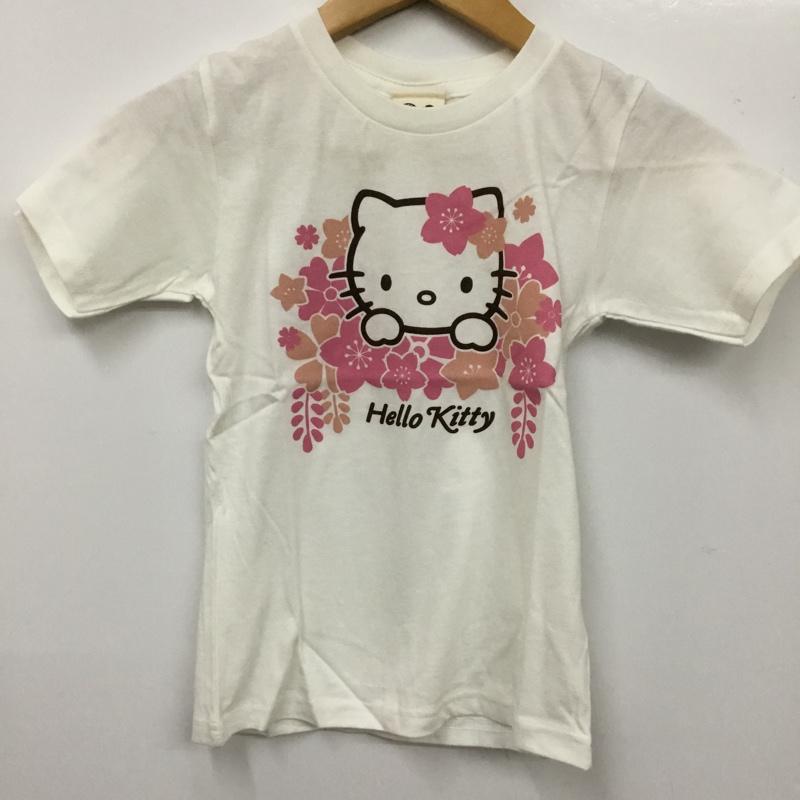 豊天商店 ぶーでんしょうてん Tシャツ 半袖 サンリオ キティちゃん 120cm プリント X キャラクター 白 / ホワイト /  ガールズ USED 古着 中古 10134336