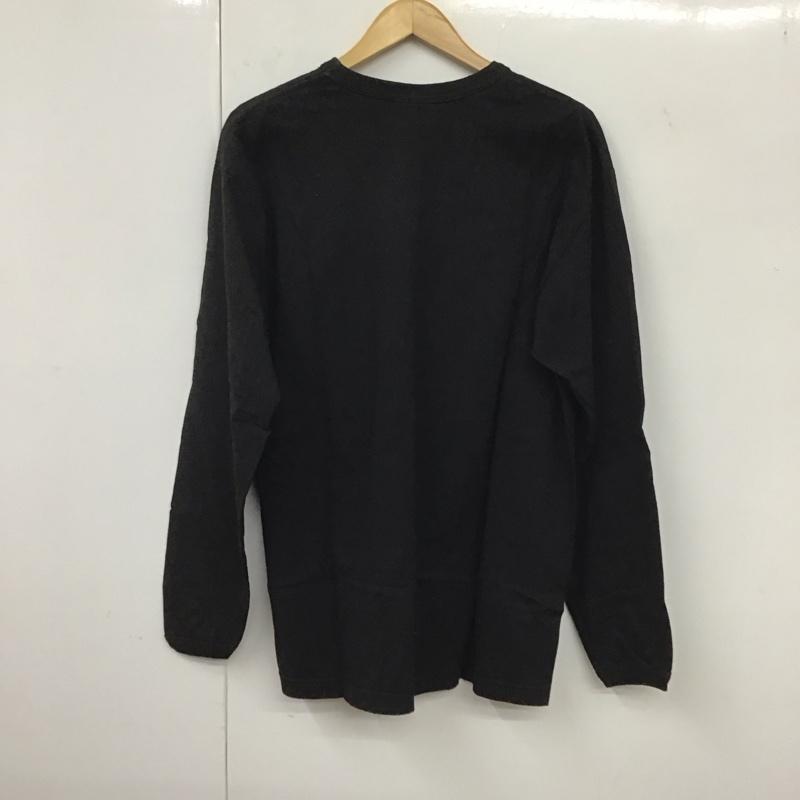 ステューシー STUSSY カットソー 長袖 長袖カットソー プリントカットソー クルーネック L ロゴ、文字 黒 / ブラック /  メンズ USED 古着 中古 10132558