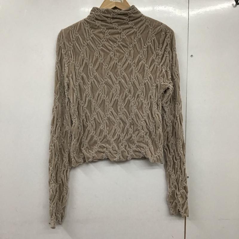 アズールバイマウジー AZUL BY MOUSSY カットソー 長袖 250HAC80-594I ベロアデザインカットトップス FREE 無地 ベージュ / ベージュ /  レディース USED 古着 中古 10140740