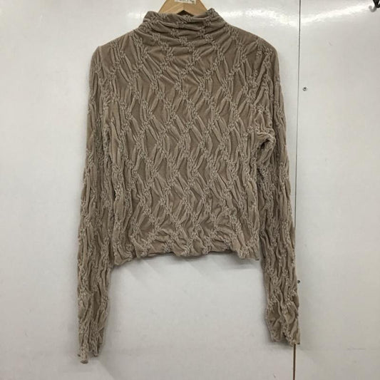 アズールバイマウジー AZUL BY MOUSSY カットソー 長袖 250HAC80-594I ベロアデザインカットトップス FREE 無地 ベージュ / ベージュ /  レディース USED 古着 中古 10140740