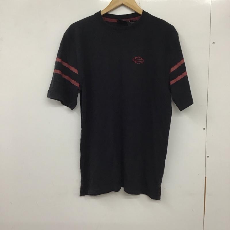ハーレーダビッドソン Harley-Davidson Tシャツ 半袖 半袖カットソー プリントTシャツ クルーネックカットソー S ロゴ、文字 紺 / ネイビー /  メンズ USED 古着 中古 10134072