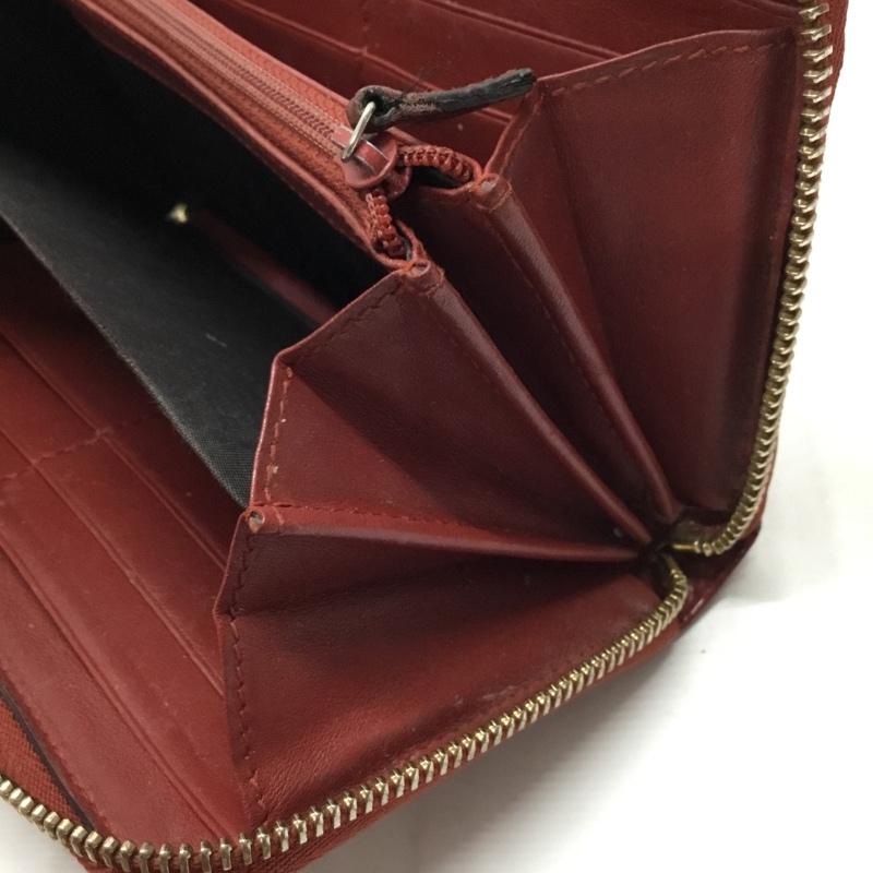 グッチ GUCCI 財布 長財布 マイクログッチシマ GG ラウンドファスナー エナメル ニース 総柄 赤 / レッド /  レディース USED 古着 中古 10116644