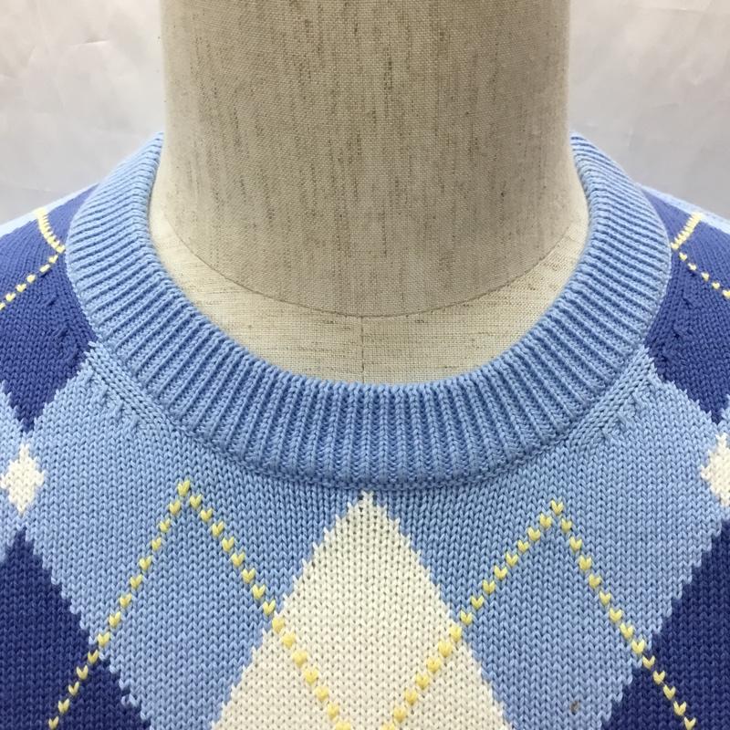 ブルックスブラザーズ BROOKS BROTHERS ニット、セーター 長袖 コットン クルーネック アーガイル タグ付き M アーガイル柄 水色 / ライトブルー / X 白 / ホワイト / X 青 / ブルー / X 黄 / イエロー /  メンズ USED 古着 中古 10112884