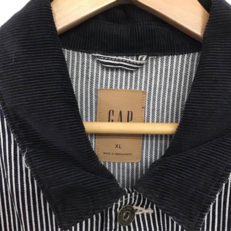 ギャップ GAP ジャケット、上着 ジャンパー、ブルゾン ヒッコリージャケット アウター カジュアルジャケット XL ストライプ インディゴ / インディゴ /  メンズ USED 古着 中古 10148341