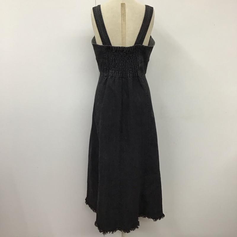 アズールバイマウジー AZUL BY MOUSSY ワンピース ロングスカート 250FSC30-284D ZIP UP JUMPER DRESS デニム S 無地 黒 / ブラック /  レディース USED 古着 中古 10114347