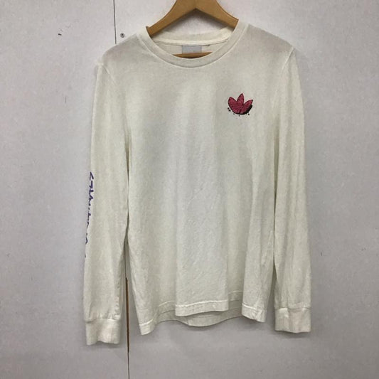 アディダス adidas Tシャツ 長袖 長袖カットソー プリントカットソー クルーネック プリント 白 / ホワイト /  メンズ USED 古着 中古 10140138