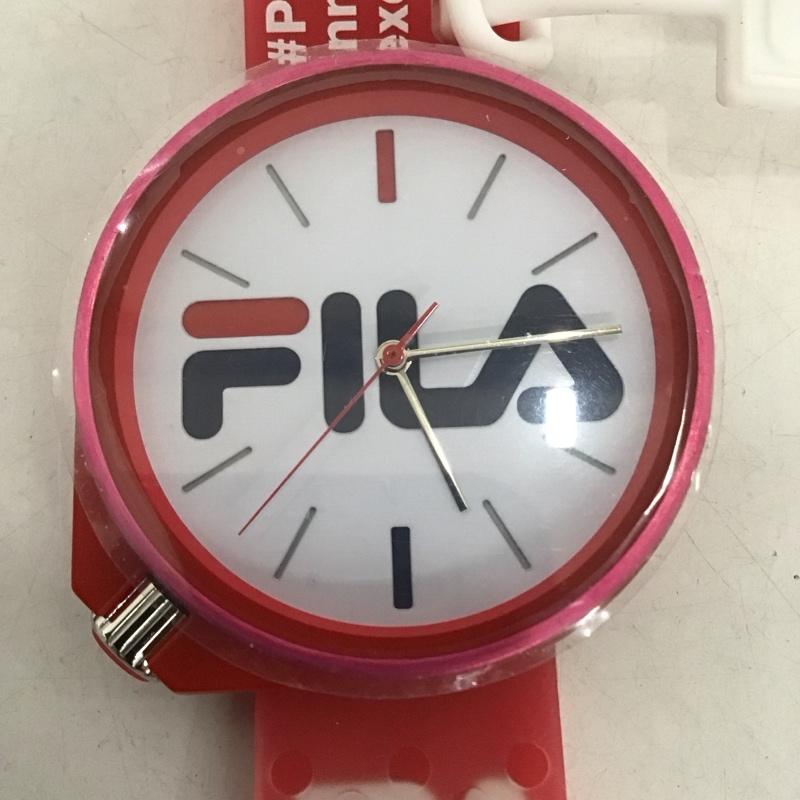 フィラ FILA 腕時計 アナログ（クォーツ式） 38-199 シリコンベルト ロゴ、文字 赤 / レッド /  レディース USED 古着 中古 10135238
