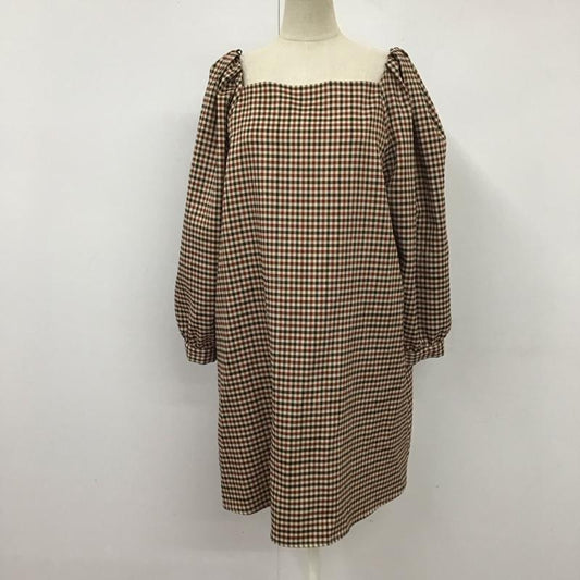 ザラ ZARA ワンピース ミニスカート 0387 160 075 スクエアネック L チェック マルチカラー / マルチカラー /  レディース USED 古着 中古 10119624