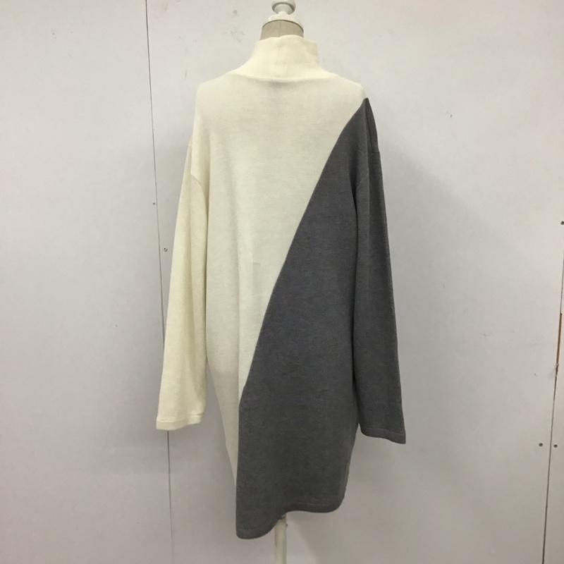 ザラ ZARA ワンピース ひざ丈スカート 0264 075 096 スタンドネック M 無地 アイボリー / アイボリー / X 灰 / グレー /  レディース USED 古着 中古 10119623