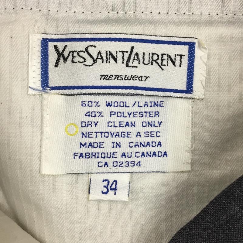 イウ゛サンローランリウ゛ゴーシュ YVESSAINTLAURENTRIVEGAUCHE パンツ スラックス スラックスパンツ ワイドパンツ カジュアルパンツ センタータックパンツ 80～90s 34 無地 灰 / グレー /  メンズ USED 古着 中古 10114839