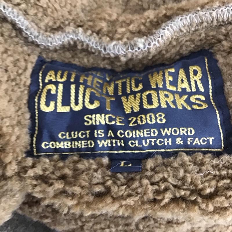 クラクト CLUCT カーディガン 長袖 ショールカラー 裏ボア L ロゴ、文字 茶 / ブラウン /  メンズ USED 古着 中古 10115071