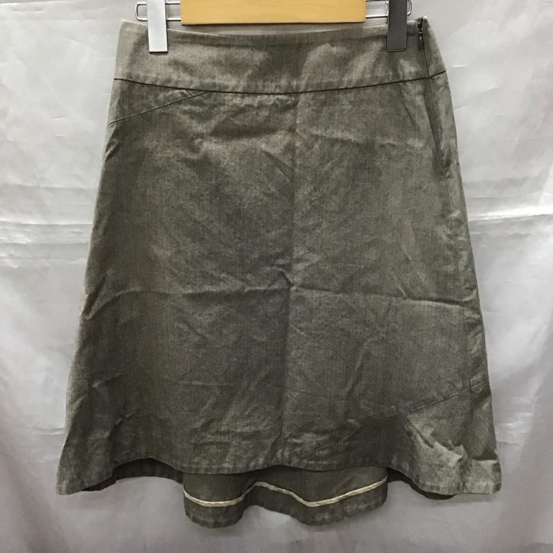 マーガレットハウエル MARGARET HOWELL スカート ひざ丈スカート MHW0641 コットン ヘリンボーン 1  茶 / ブラウン /  レディース USED 古着 中古 10114880