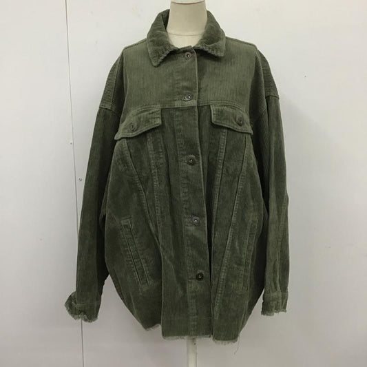 ザラ ZARA ジャケット、上着 ジャケット、ブレザー コーデュロイ シャツジャケット M 無地 カーキ / カーキ /  レディース USED 古着 中古 10110283