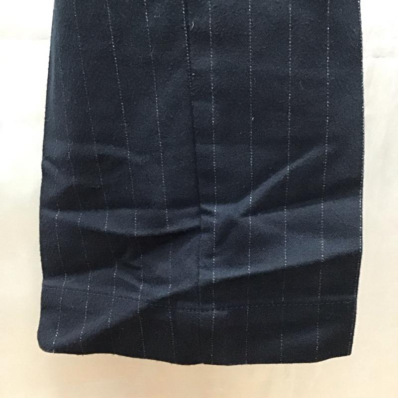 バナナリパブリック BANANA REPUBLIC パンツ スラックス スラックスパンツ ワイドパンツ カジュアルパンツ センタータックパンツ 30インチ ストライプ 紺 / ネイビー /  メンズ USED 古着 中古 10116877