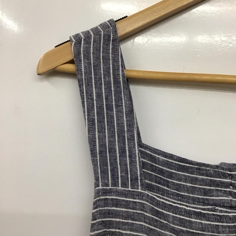 サマンサモスモス Samansa Mos2 ワンピース ロングスカート 1102020 ジャンパースカート M ストライプ 紺 / ネイビー / X 白 / ホワイト /  レディース USED 古着 中古 10142229