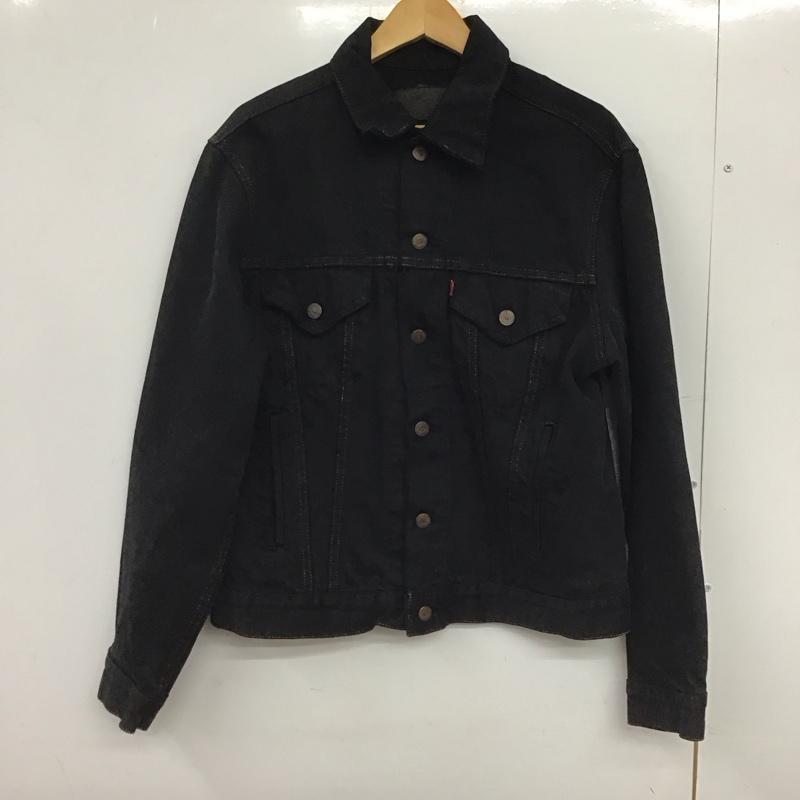 リーバイス Levi s ジャケット、上着 ジャンパー、ブルゾン デニムジャケット Gジャン アウター カジュアルジャケット ロゴ、文字 黒 / ブラック /  メンズ USED 古着 中古 10147379