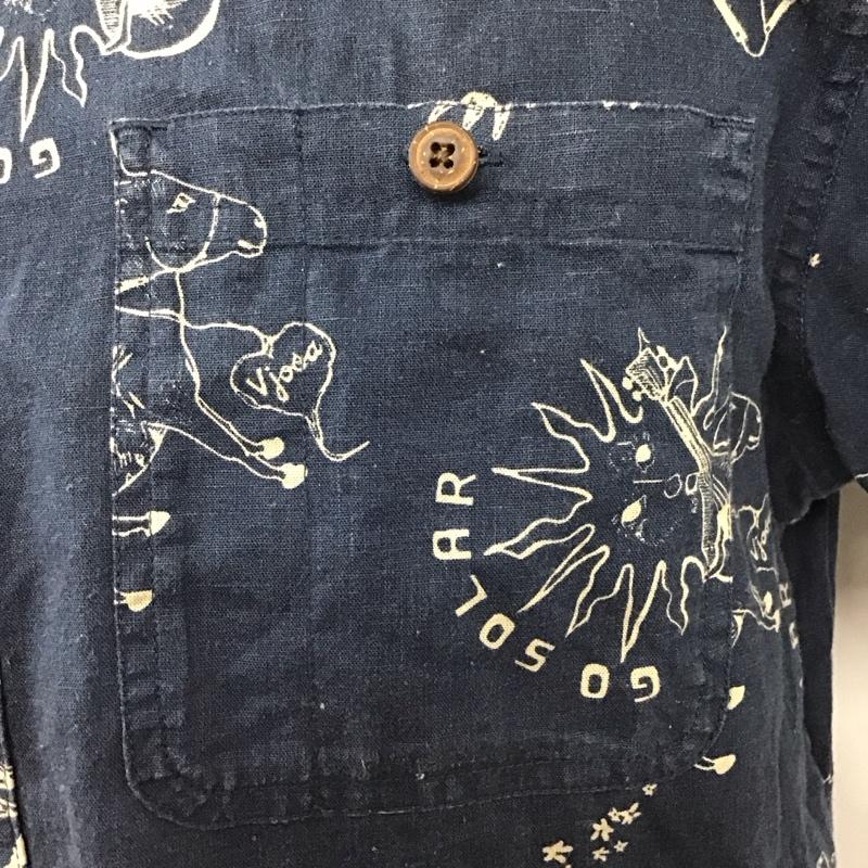 パタゴニア patagonia シャツ、ブラウス 半袖 53139FA18 ヘンプ コットン S 総柄 紺 / ネイビー /  メンズ USED 古着 中古 10123299