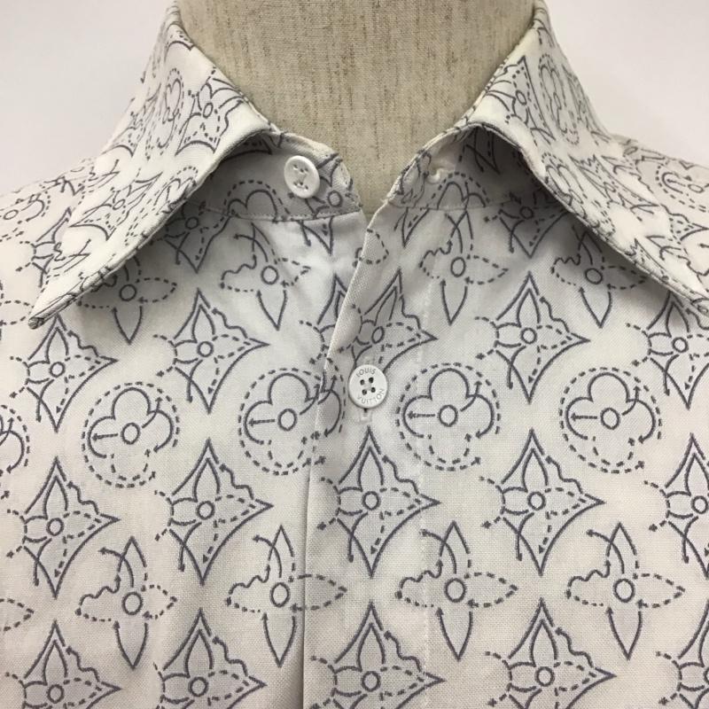ルイヴィトン LOUIS VUITTON シャツ、ブラウス 長袖 長袖シャツ カラーシャツ 長袖カットソー プリントシャツ S 総柄 白 / ホワイト /  メンズ USED 古着 中古 10124816