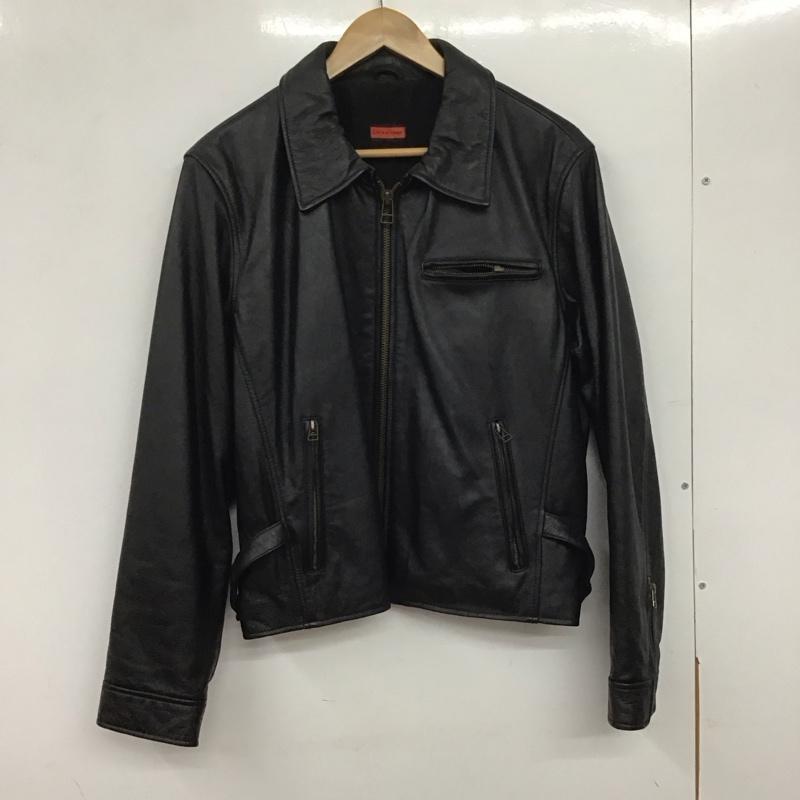 古着 USED ジャケット、上着 ジャンパー、ブルゾン レザージャケット ジップアップジャケット アウター 古着 無地 黒 / ブラック /  メンズ USED 古着 中古 10139657