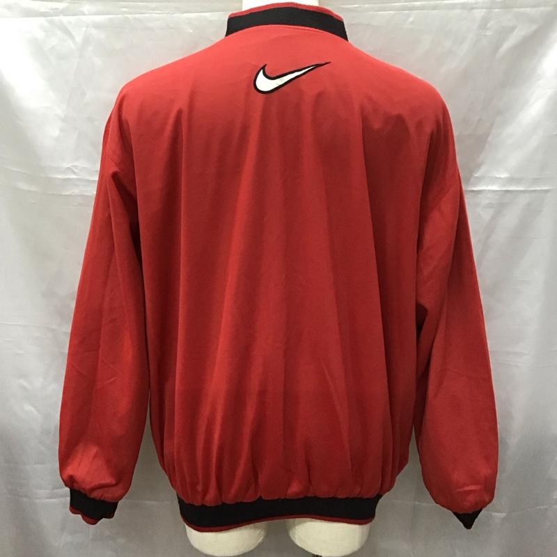 ナイキ NIKE ジャケット、上着 ジャケット、ブレザー ナイロンジャケット ノーカラージャケット 前ボタン スポーツウェア リバーシブル XL ロゴ、文字 黒 / ブラック / X 赤 / レッド /  メンズ USED 古着 中古 10113157