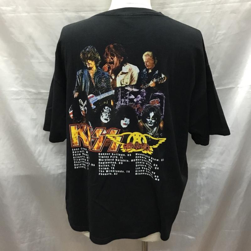 古着 USED Tシャツ 半袖 プリントTシャツ クルーネックカットソー 00s kissvsaerosmithtour XL プリント 黒 / ブラック /  メンズ USED 古着 中古 10119714