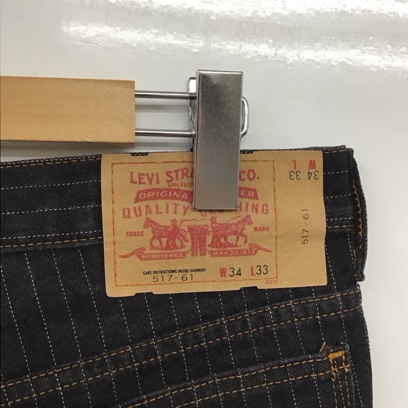 リーバイストラウスアンドコー Levi Strauss & co. パンツ デニム、ジーンズ デニムパンツ スリムパンツ カジュアルパンツ 34 ストライプ 黒 / ブラック /  メンズ USED 古着 中古 10141919