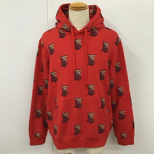 バーバリー BURBERRY パーカー 長袖 長袖パーカー フード付きパーカー プリントスウェット トレーナー L プリント 赤 / レッド /  メンズ USED 古着 中古 10116382