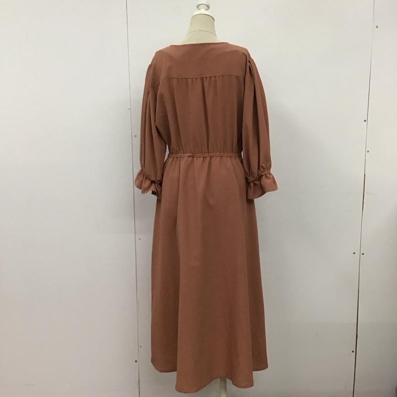 エヘカソポ ehka sopo ワンピース ロングスカート fld-1105403 ロングワンピース フレアスカート 半袖ワンピース FREE 無地 茶 / ブラウン /  レディース USED 古着 中古 10108819