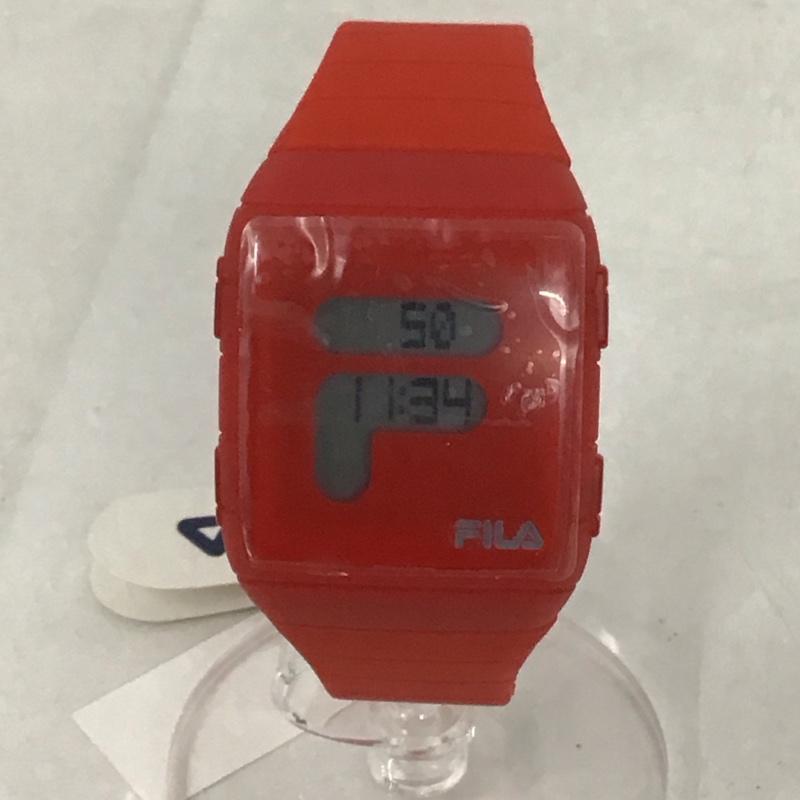 フィラ FILA 腕時計 デジタル 38-105-002 ロゴ、文字 赤 / レッド /  レディース USED 古着 中古 10135263
