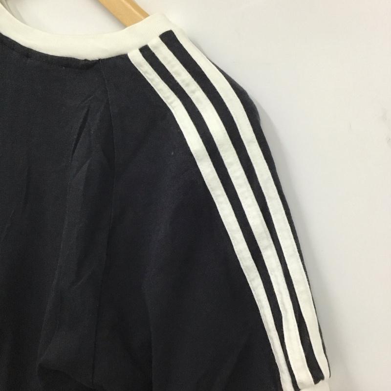アディダス adidas Tシャツ 半袖 cw1202 スリーストライプスTシャツ 半袖カットソー クルーネックカットソー M ロゴ、文字 黒 / ブラック /  メンズ USED 古着 中古 10130316