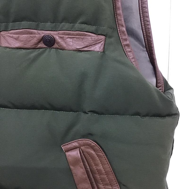 フラットヘッド The Flat Head ベスト ベスト ダウンベスト ノースリーブ 前ボタン アウター 40 無地 カーキ / カーキ /  メンズ USED 古着 中古 10141813